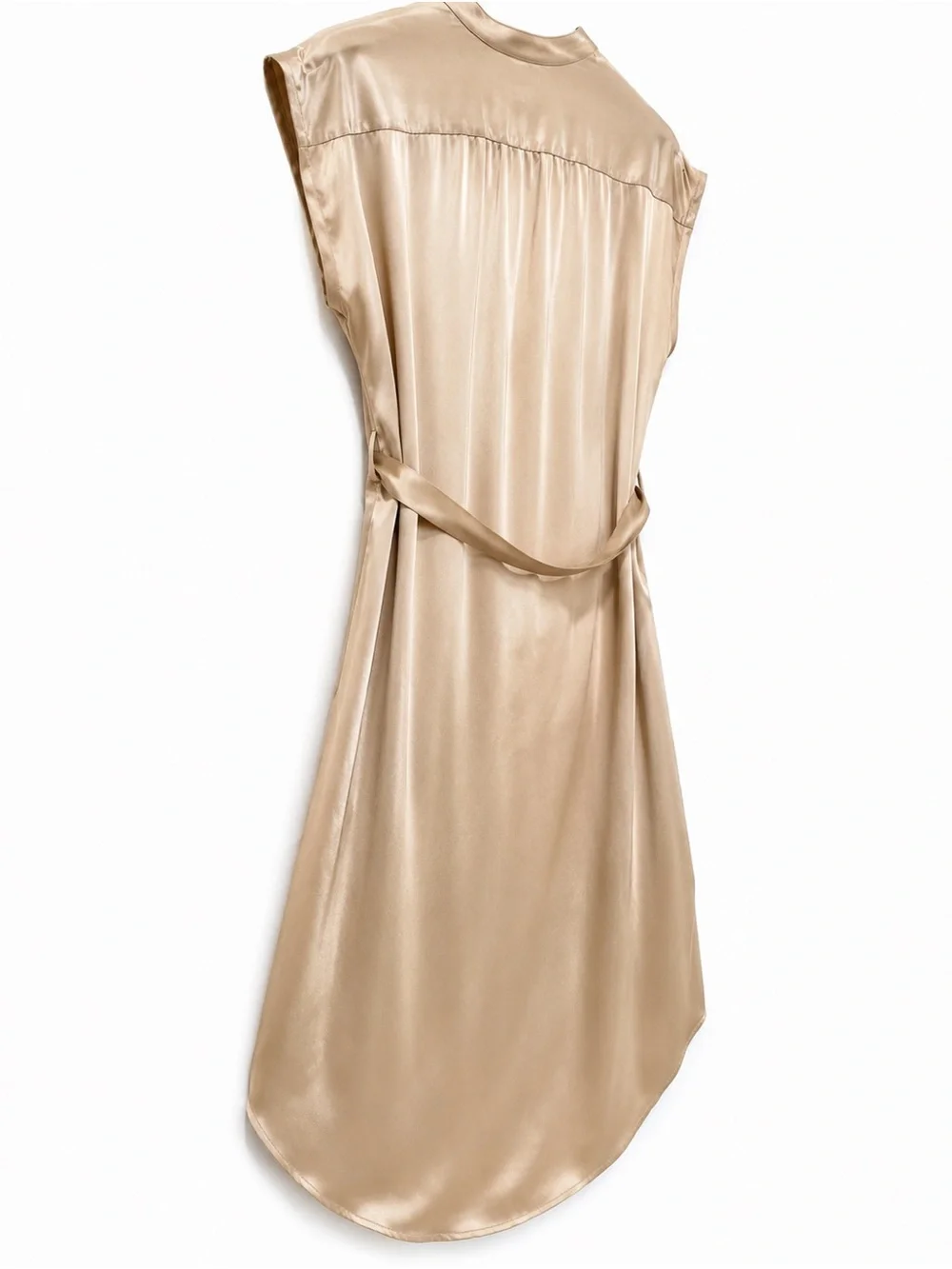 Banana Republic 100% Silk Tie Waist Midi Shirt Dress XS Petite NWT $250 - Picture 6 of 6